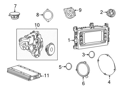 2017 Jeep Grand Cherokee Sound System Speaker-Sub WOOFER Diagram for 5064610AC