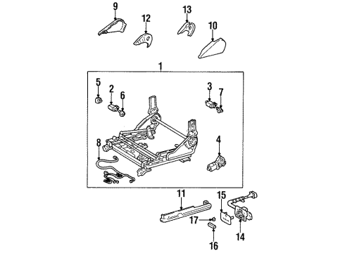 1996 Toyota Avalon Power Seats Cushion Shield Diagram for 7186207020E0
