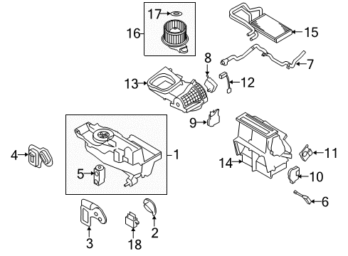 2009 Ford Taurus A/C Evaporator & Heater Components Air Inlet Hose Diagram for 8G1Z19D888A