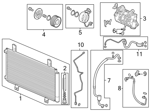 1997 Ford Aspire Condenser, Compressor & Lines Screw-Washer (5X8) Diagram for 38827PH7003