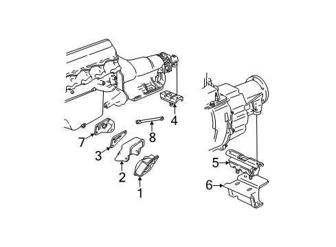 1995 GMC C3500 Engine & Trans Mounting Transmission Mount Diagram for 15767858