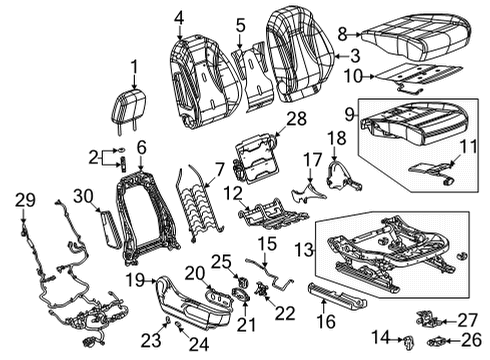 2021 Buick Envision Passenger Seat Components Cushion Cover Diagram for 84955135