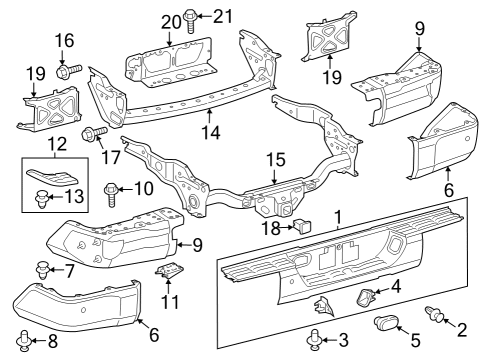 2018 Toyota Tundra Rear Bumper Bumper Cover Diagram for 520570C061