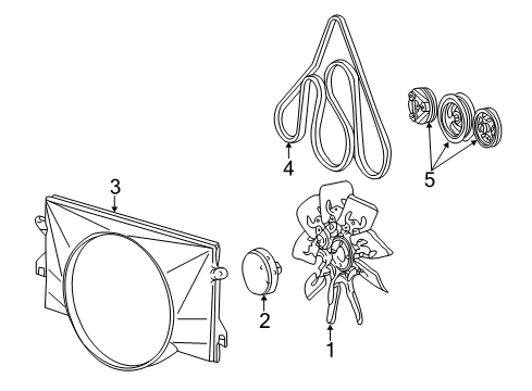1998 Ford E-150 Econoline Belts & Pulleys Serpentine Tensioner Diagram for 5L3Z6B209AA