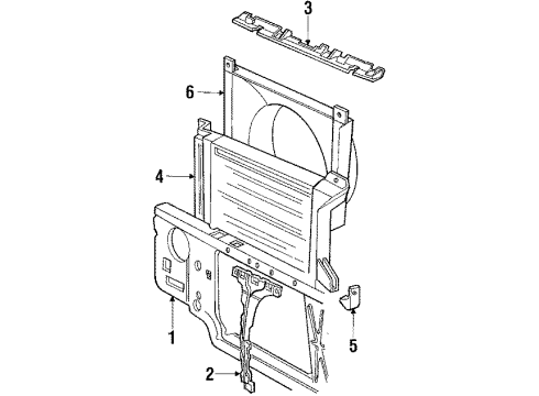 1988 Ford F-350 Radiator & Components, Radiator Support Upper Hose Diagram for E3TZ8260G