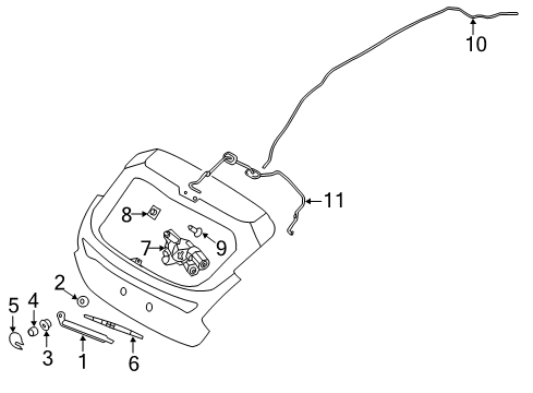 2016 Ford Focus Wiper & Washer Components Washer Hose Diagram for BM5Z17A605C