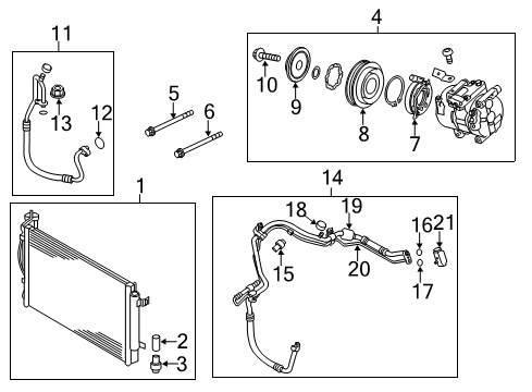 2010 Kia Forte A/C Condenser, Compressor & Lines Liquid Tube Diagram for 977681M000