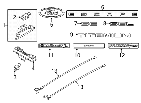 2022 Ford Escape Parking Aid MODULE - PARKING AID SYSTEM Diagram for LJ6Z15K866A