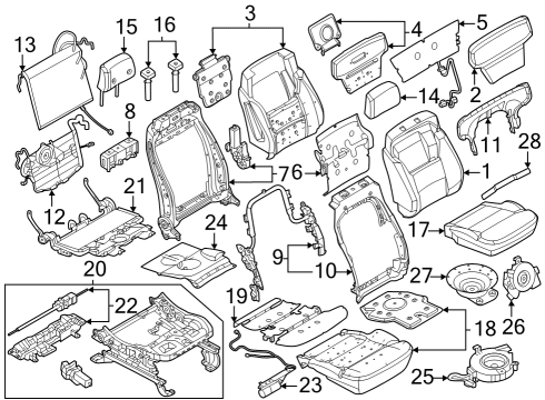 Passenger Seat Components ADJUSTER Diagram for MU5Z1565500A