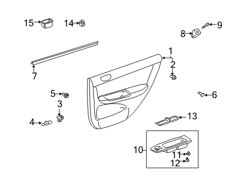 2003 Toyota Camry Door & Components WEATHERSTRIP, Rear Door Diagram for 68174AA030