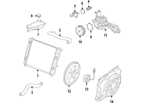 2016 Cadillac CTS Intercooler Water Pump Assembly Diagram for 12700555
