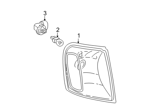 2001 Ford Explorer Sport Park & Side Marker Lamps Park/Turn Lamp Diagram for 6L2Z13201A
