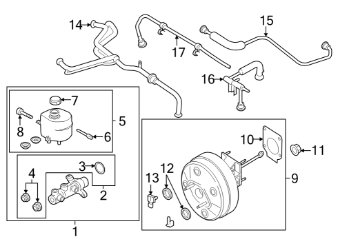 Dash Panel Components Booster Gasket Diagram for HL3Z2B022A
