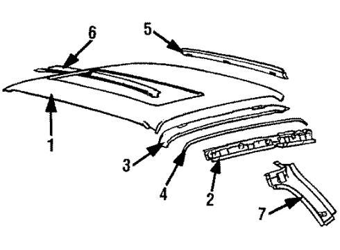 1984 BMW 318i Roof & Components Moulding Roof Left Diagram for 51131884451