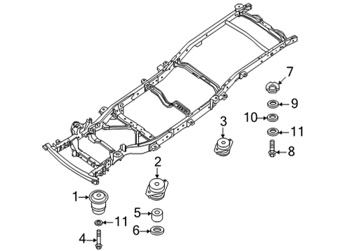 2022 Nissan Frontier Body Mounting - Frame SHIM-Mounting Diagram for 95182ZP50A