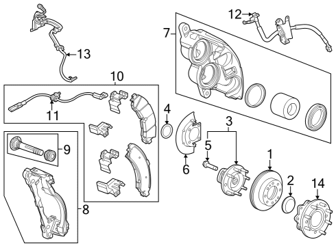 2020 Chevrolet Silverado 3500 HD Brake Components Rotor Diagram for 13529518