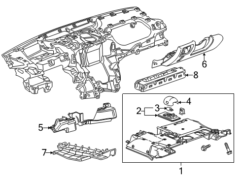 2017 Cadillac ATS Cluster & Switches, Instrument Panel Access Cover Diagram for 22745588