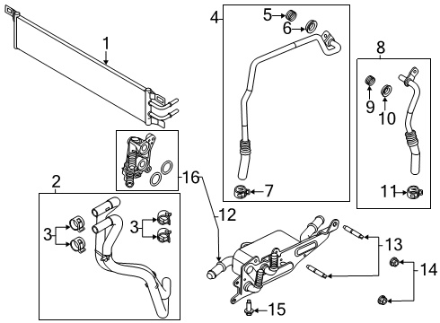 2022 Lincoln Corsair Oil Cooler TUBE Diagram for LX6Z7A031U