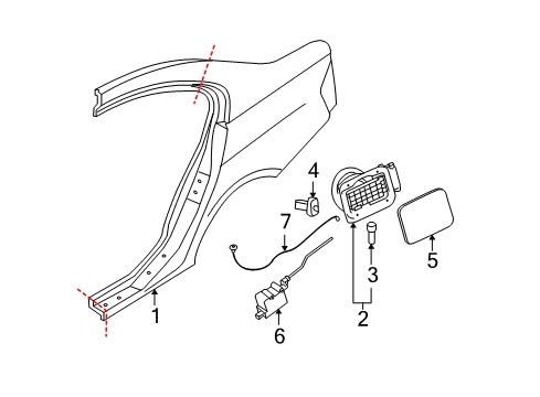 2007 BMW 335i Quarter Panel & Components Cover Pot Diagram for 51177073961