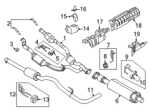 2020 Ford Transit-350 Exhaust Components HEAT SHIELD Diagram for LK4Z9911442A