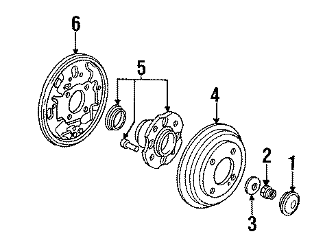 1990 Honda Accord Rear Brakes Caliper Assembly, Left Rear (9Clp-14S) (Nissin) Diagram for 43230SM4G04