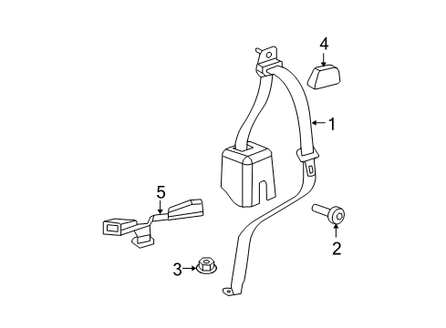 2009 Jeep Wrangler Rear Seat Belts Cover-Seat Belt Turning Loop Diagram for 5HU37XDVAC