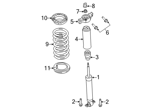 2015 Ford Mustang Shocks & Components - Rear Top Nut Cap Diagram for DG9Z3C239B