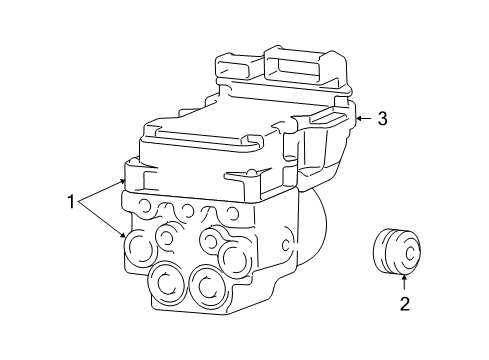 2007 Dodge Ram 3500 ABS Components Anti-Lock Brake Module Diagram for 55366224AL
