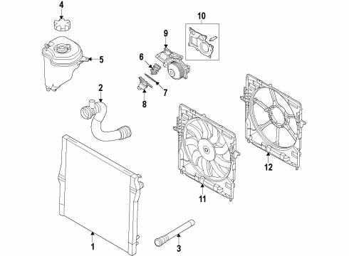 2018 BMW X5 Cooling System, Radiator, Water Pump, Cooling Fan Thermostat Housing Diagram for 11518516206