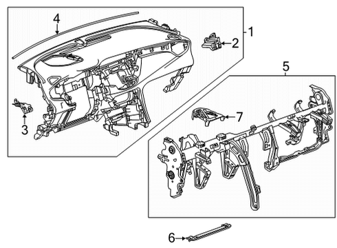 2020 Buick Encore GX Cluster & Switches, Instrument Panel Bracket Diagram for 60001020