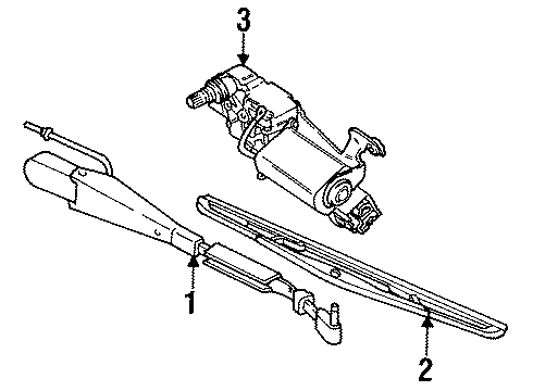 1992 Pontiac Trans Sport Rear Wipers Washer Pump Diagram for 22111435