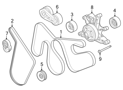 Belts & Pulleys Serpentine Idler Pulley Diagram for LC3Z8678B
