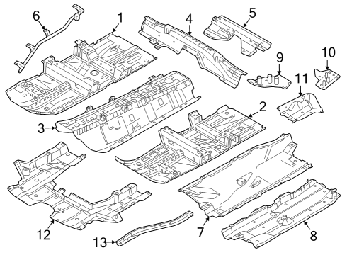 2021 Nissan Rogue Floor & Rails Floor-Front, Center Diagram for 743106RR0A
