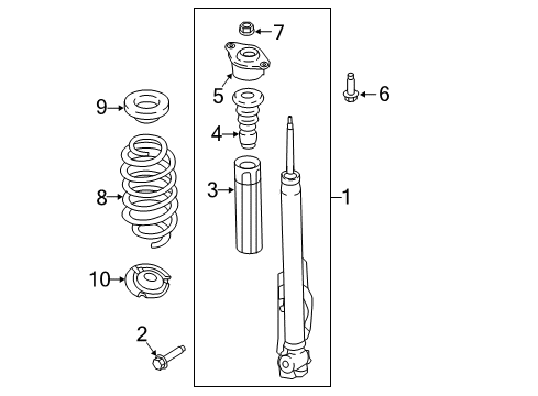 2019 Ford EcoSport Shocks & Components - Rear SHOCK ABSORBER ASY Diagram for GN1Z18125AX