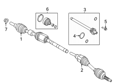 2021 Lincoln Corsair Drive Axles - Front SHAFT - FRONT AXLE Diagram for LX6Z3B437E