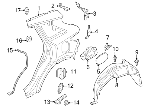 2019 Infiniti QX50 Fuel Door Pillar-Back, Main RH Diagram for G76505NAMA