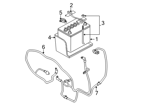 1998 Mitsubishi Montero Sport Battery Terminal-Battery Diagram for MU800773