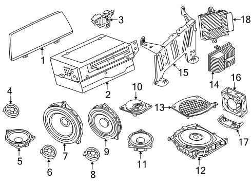 2018 BMW 540d xDrive Sound System Central Woofer Trim Diagram for 65139355524