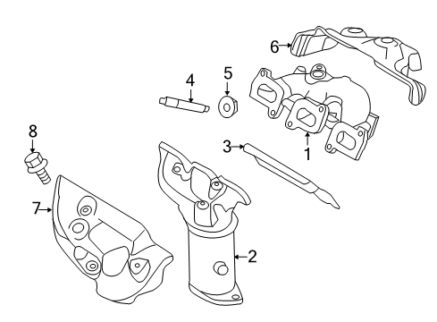 2011 Lincoln MKT Exhaust Manifold Heat Shield Diagram for 7T4Z9A462B