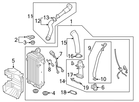 2022 Hyundai Sonata Intercooler INSULATOR-I/C UPR Mt Diagram for 253352F650