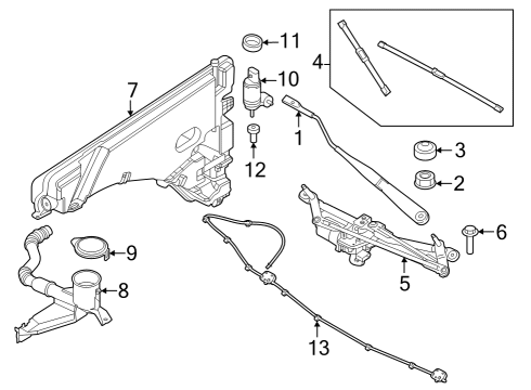 Wiper & Washer Components Hex Nut Diagram for 07119905543