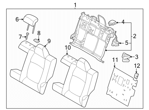 Rear Seat Components Rear Seat Back Covering Diagram for 89360Q5000A7B
