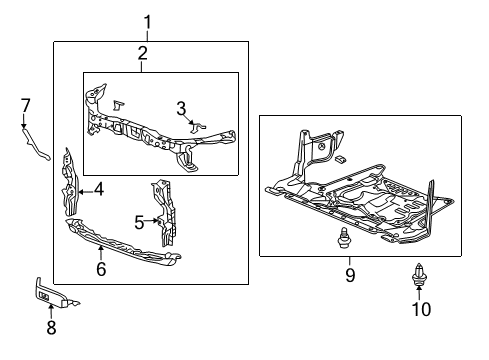 2011 Acura TSX Radiator Support Crossmember Set, Front Bulkhead (Lower) Diagram for 04603TP1A00ZZ