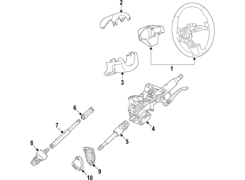 2016 Cadillac ATS Steering Column & Wheel, Steering Gear & Linkage Upper Shaft Diagram for 23392672