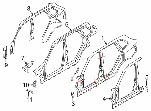 1985 Dodge W350 Uniside REINFORCEMENT PLATE, ROCKER Diagram for 41009492929