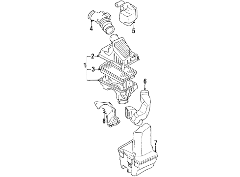 1991 Toyota Corolla Air Intake Cover Diagram for 1770516400