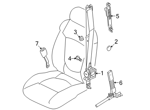 2013 Kia Forte Seat Belt Adjuster Assembly-Height Diagram for 888903X000