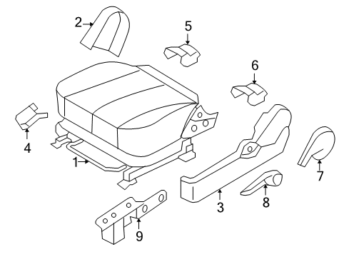 2009 Hyundai Sonata Tracks & Components Knob Height-Front Seat, LH Diagram for 881820A500HZ