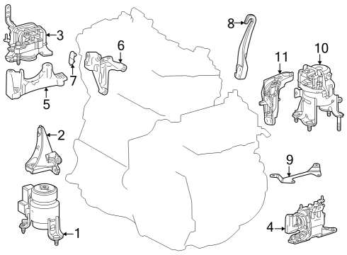 Engine & Trans Mounting BRACKET, ENGINE MOUN Diagram for 1231525070