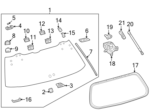 Glass - Lift Gate Lift Gate Glass Nut Diagram for 9017906341
